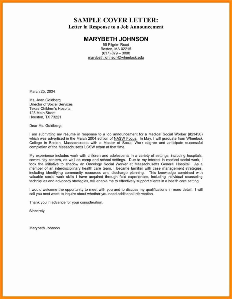 Health Cover Letter Examples
