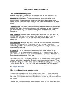 ️ Autobiography essay template. 40 Autobiography Examples