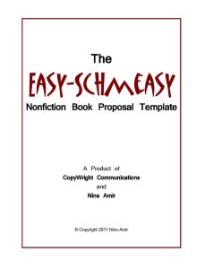 EasySchmeasy Book Proposal Template Write Nonfiction NOW!