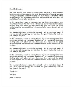 Formal Apology Letter Letter