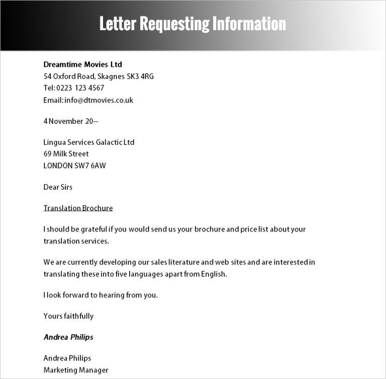 How To Write A Business Letter Asking For Something