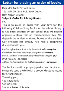 Letter for placing an order of books PERFORMDIGI
