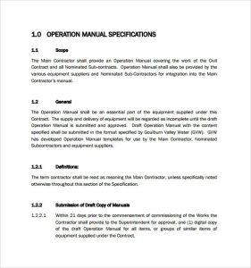 FREE 8+ Sample Operations Manual Templates in PDF MS Word