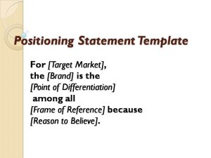 Positioning Statement Template