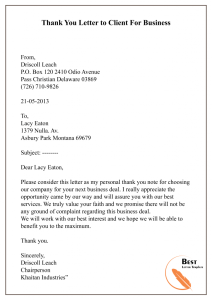 Thank You Letter Template To Client Sample & Example