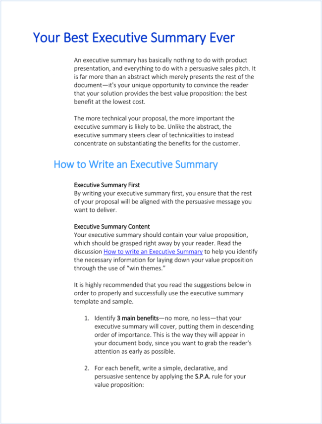 How To Write A Business Plan Summary