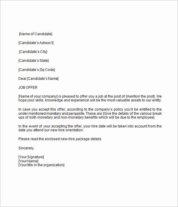 Free Job Offer Letter Template Word