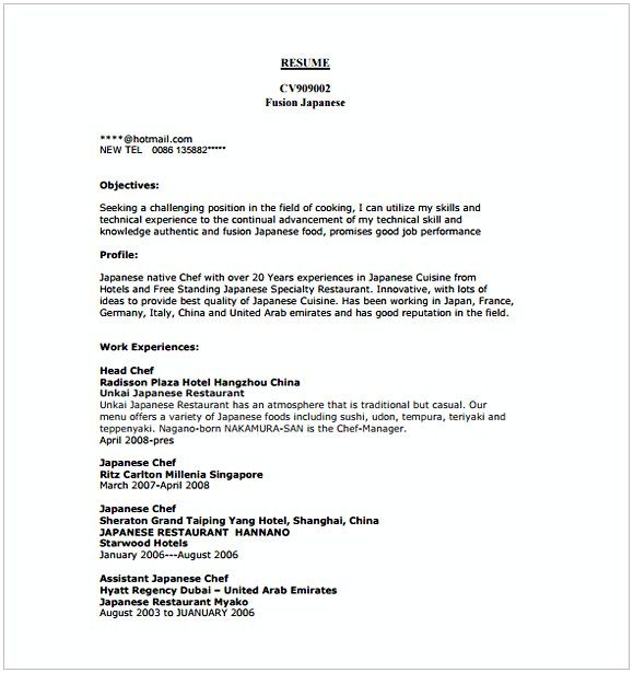Commis Chef Cover Letter Sample