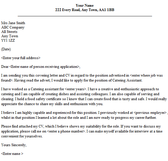 Best Application Letter For A Waitress Job