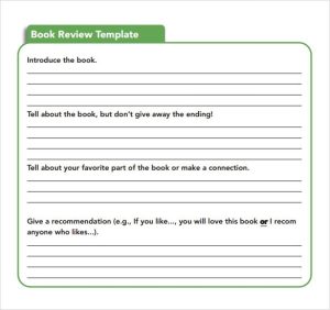 Book Review Format For Kids