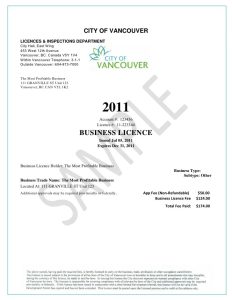 Business Licence Sample