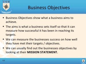 Business Objectives And Stakeholders T1