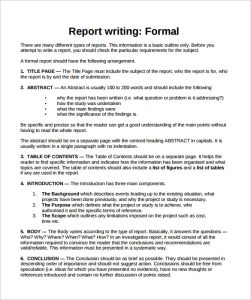 Business Report Format Template Business