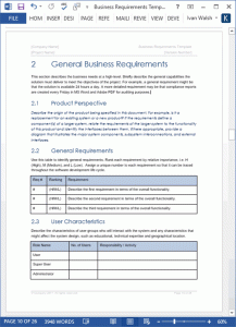 Business Requirements Templates (MS Office) Templates, Forms
