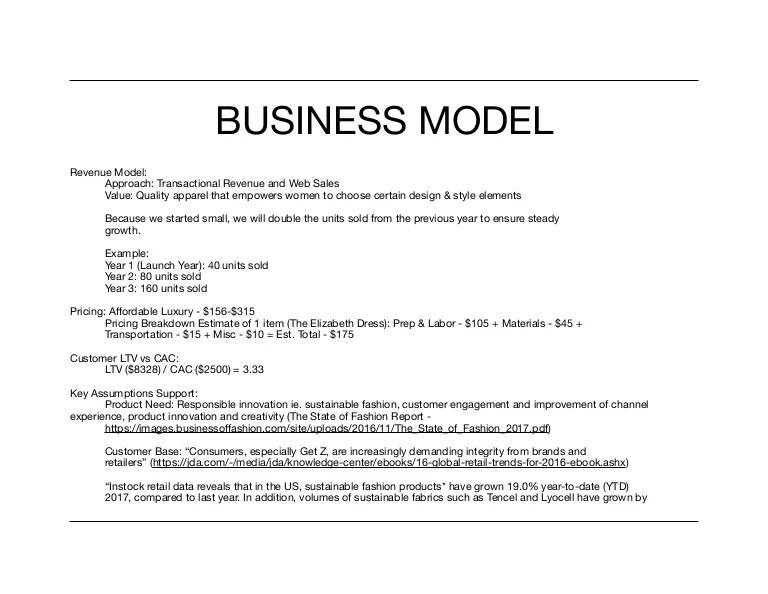 How To Write A Business Model