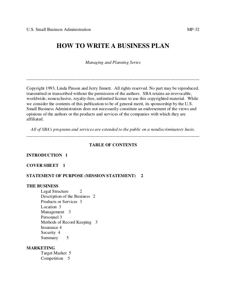 How To Write A Business Plan Quick Reference Guide