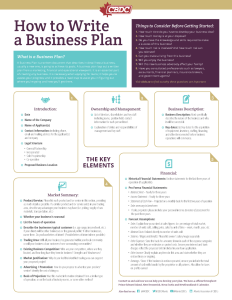 How To Write A Business Plan Sample How to Write a Business Plan for