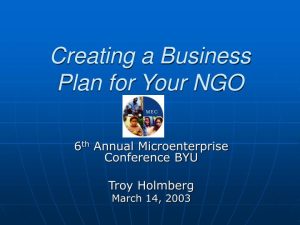 PPT Creating a Business Plan for Your NGO PowerPoint Presentation