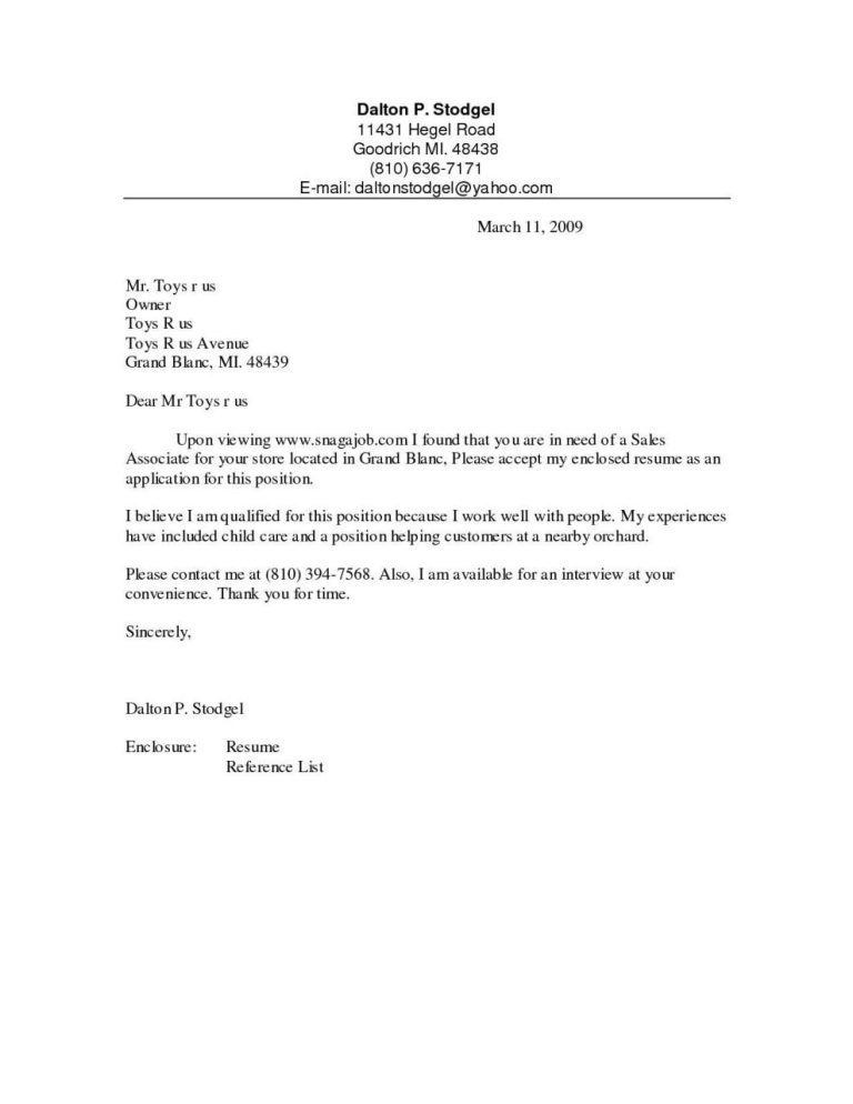 Sales Associate Cover Letter Template