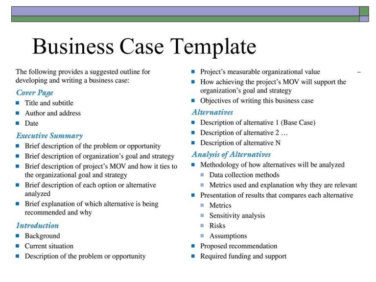 How To Write A Business Case For A Project