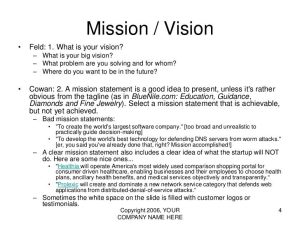 Vision Statement Examples For Business Vision statement examples