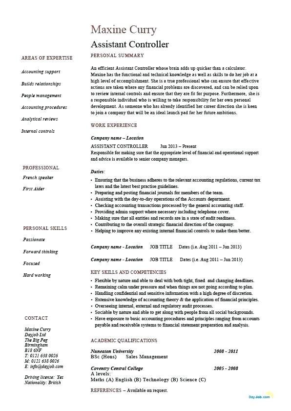 Controller Cover Letter Template