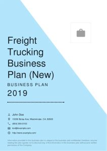 Freight trucking business plan example