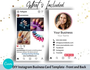 DIY Instagram Profile Business Cards Canva Template. Business Etsy