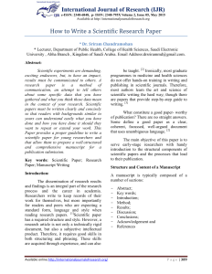 (PDF) “How to Write a Scientific Research Paper”, International Journal