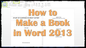 How to Make a Book in Word 2013 YouTube