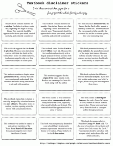 Textbook disclaimer stickers Colin Purrington