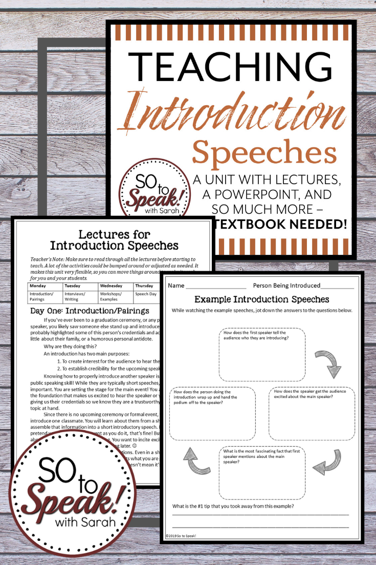 Examples Of Introductory Speeches About Someone Else