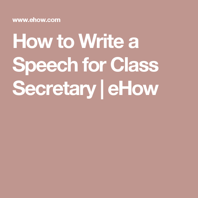 How To Write A Secretary Speech
