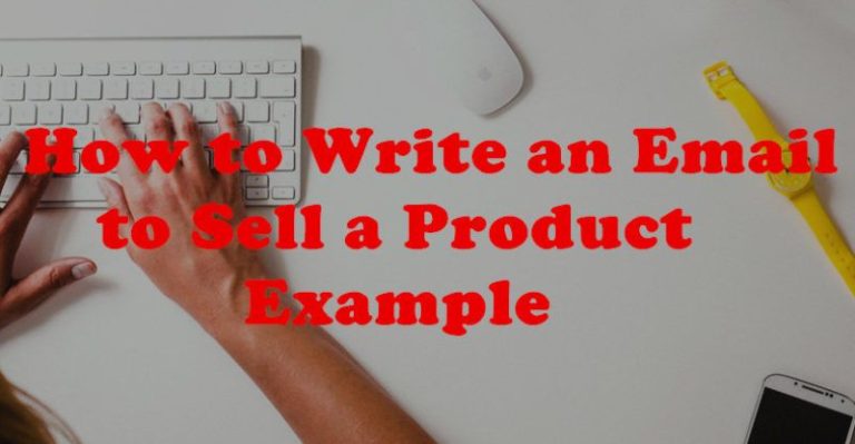 How To Sell A Product Example