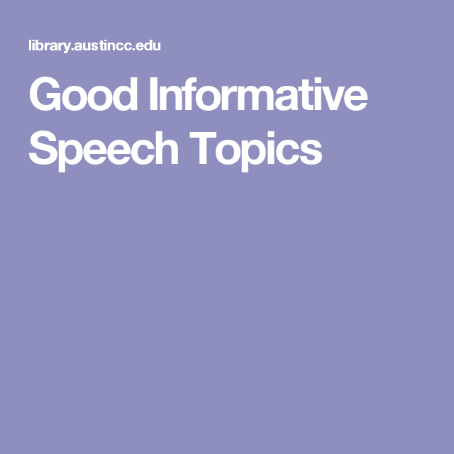 Public Speaking Informative Speech Examples