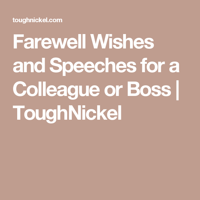 Farewell Speech For Good Employee