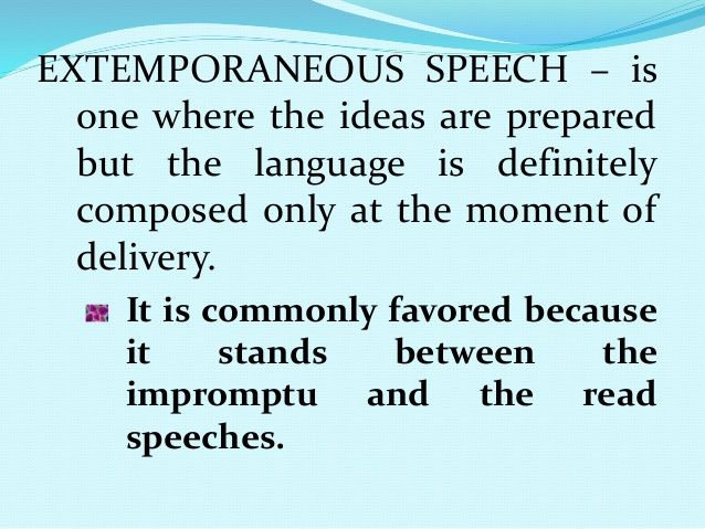 How To Speak Extemporaneous Speech