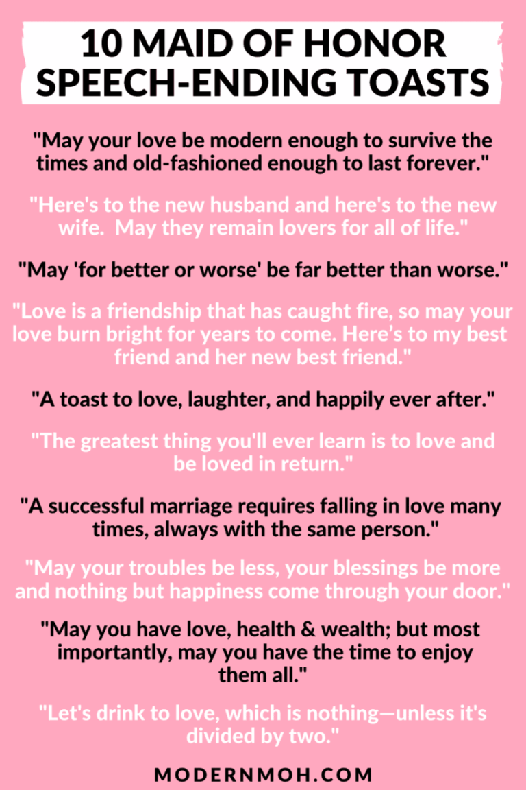 Maid Of Honor Speeches Examples For Best Friend