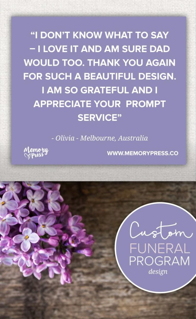 How To Say Thank You In A Funeral Program