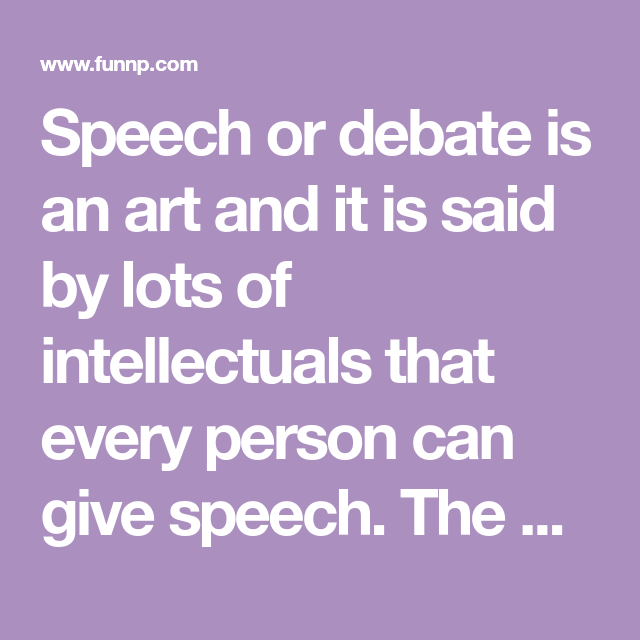 How To Give A Good Debate Speech