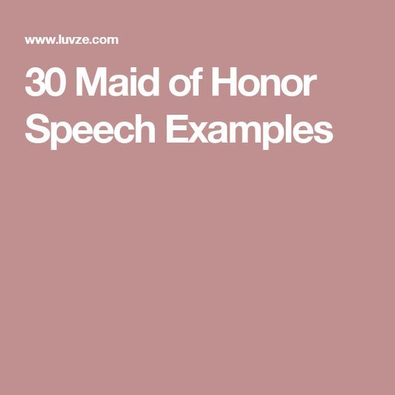 Wedding Speech Ideas Maid Of Honour