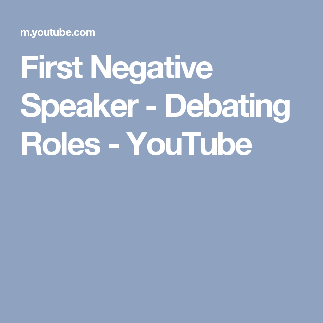 How To Start A Debate Speech First Speaker