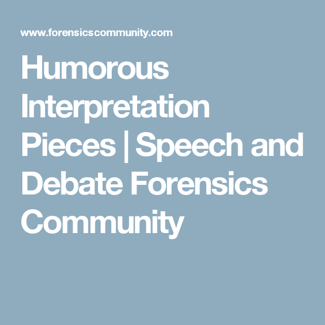 What Is A Humorous Interpretation Speech