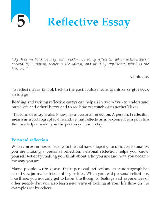 How To Write A Self Reflection Essay Example