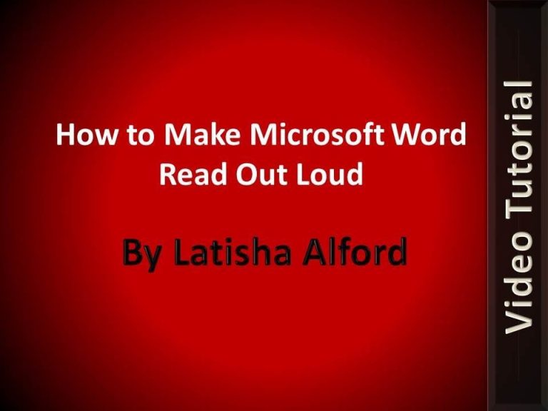 How To Get Text Speak On Word