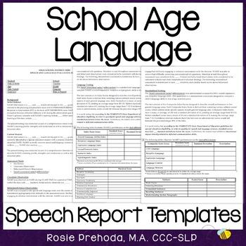 Speech Pathology Assessment Report Template