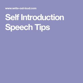 Introduction Speech Examples Public Speaking
