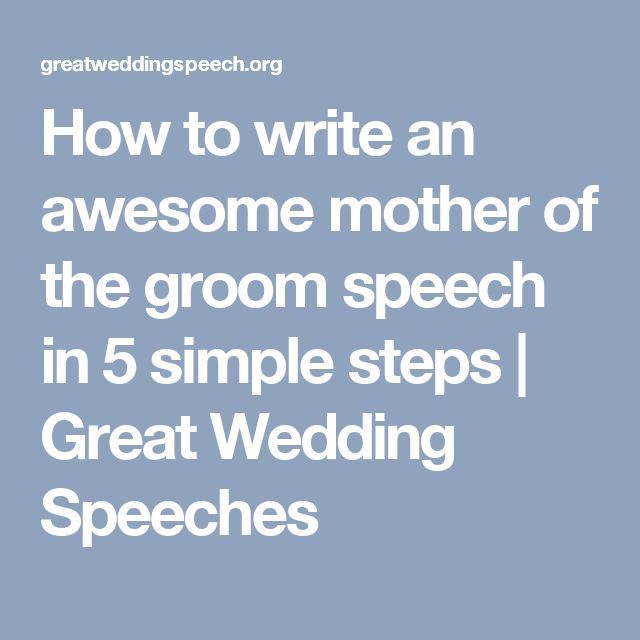 How To Write A Great Grooms Speech