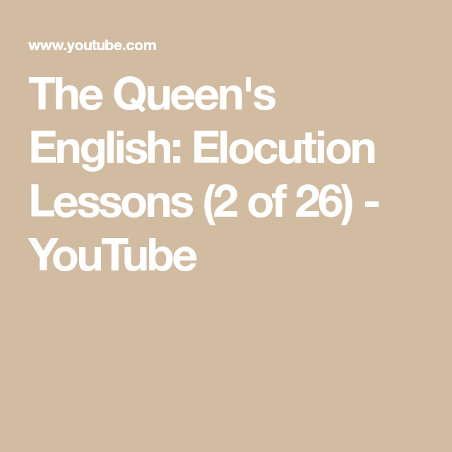 What Is Elocution Lessons