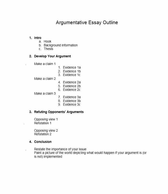 Narrative Speech Outline Template